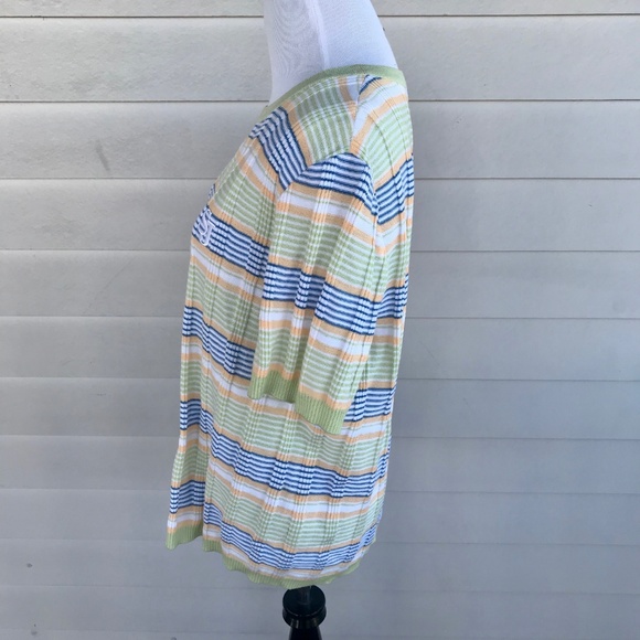 St. John Sport Knit  Striped Top T Shirt  Sweater - Picture 6 of 8